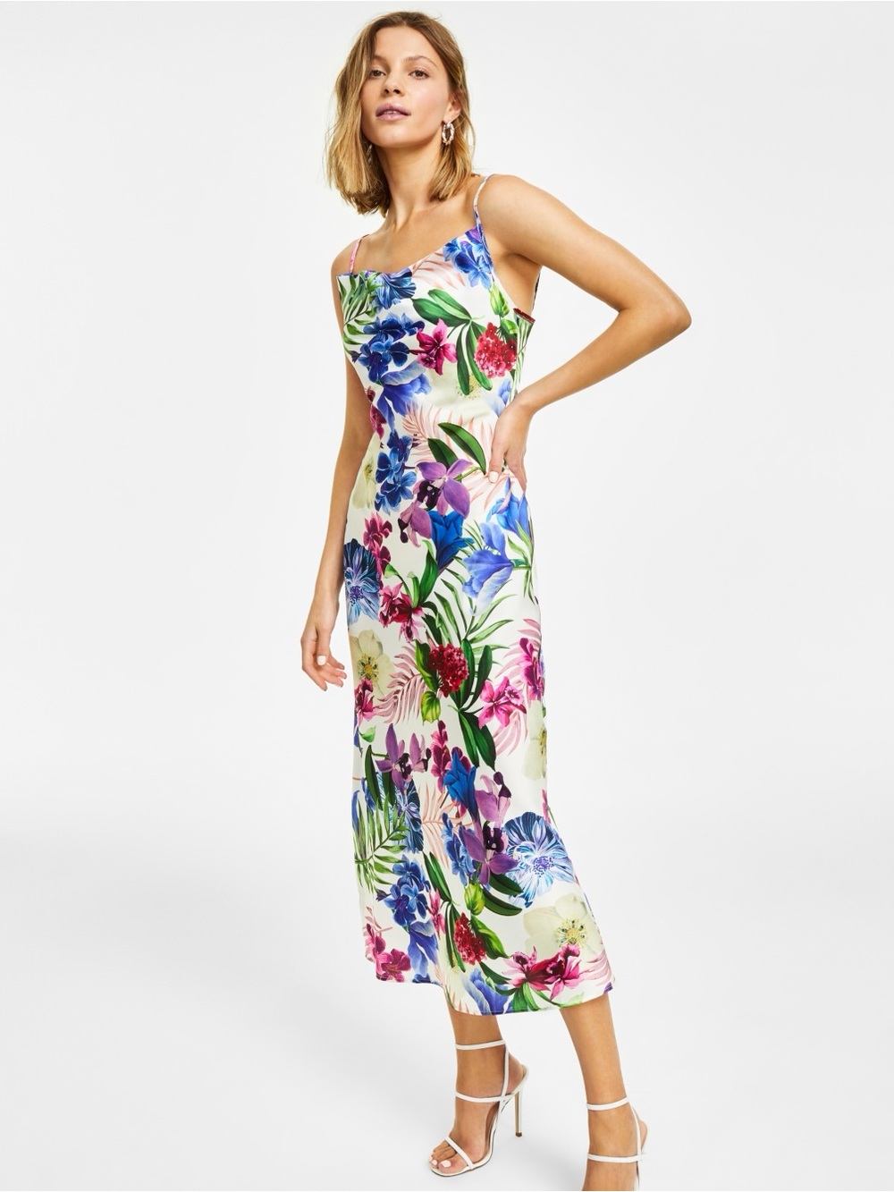 Guess Floral Akilina Satin Slip Dress Size XS